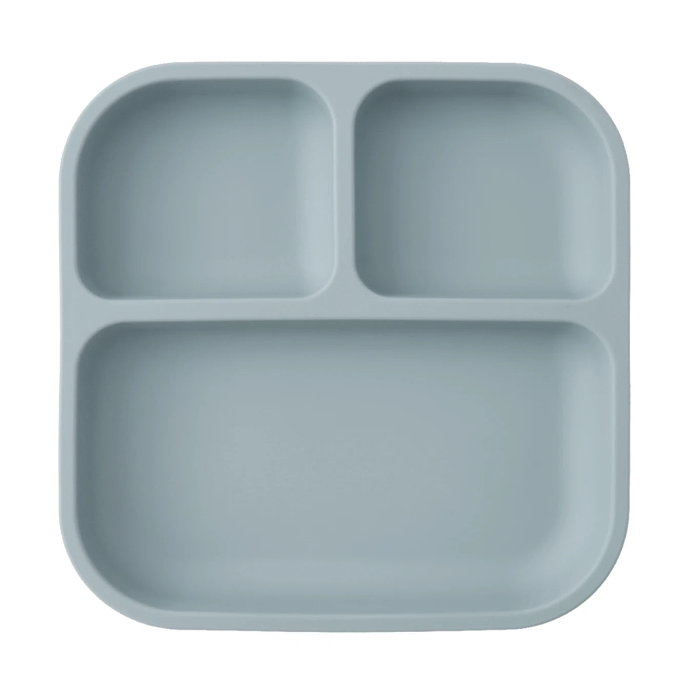 Silicone children's plate with suction cup - square, divided, BPA-free