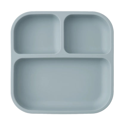 Silicone children's plate with suction cup - square, divided, BPA-free