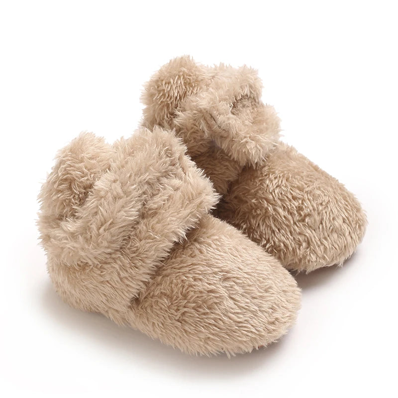 Baby fleece booties – non-slip winter shoes – first step shoes for boys &amp; girls
