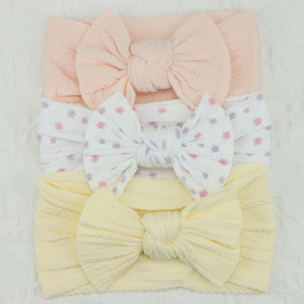 3-piece baby headband set – bows &amp; elastic band – newborn gift &amp; hair accessory
