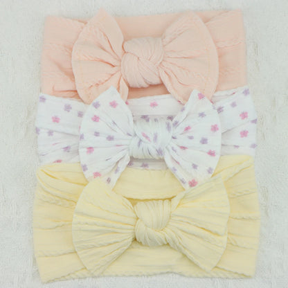 3-piece baby headband set – bows &amp; elastic band – newborn gift &amp; hair accessory