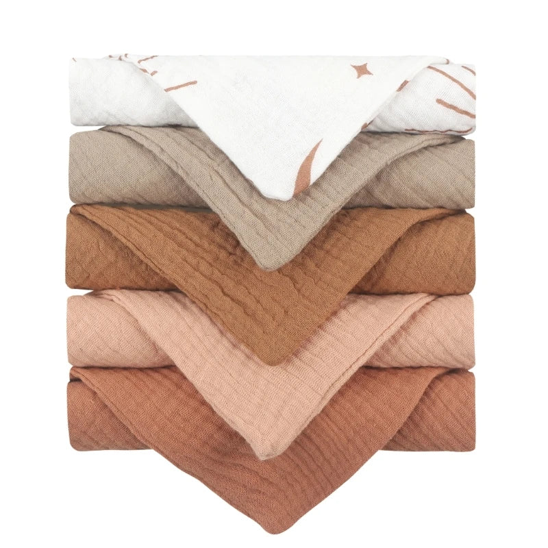 5-piece set of hydrophilic baby wipes – muslin cotton – washcloths for face, hands &amp; feeding