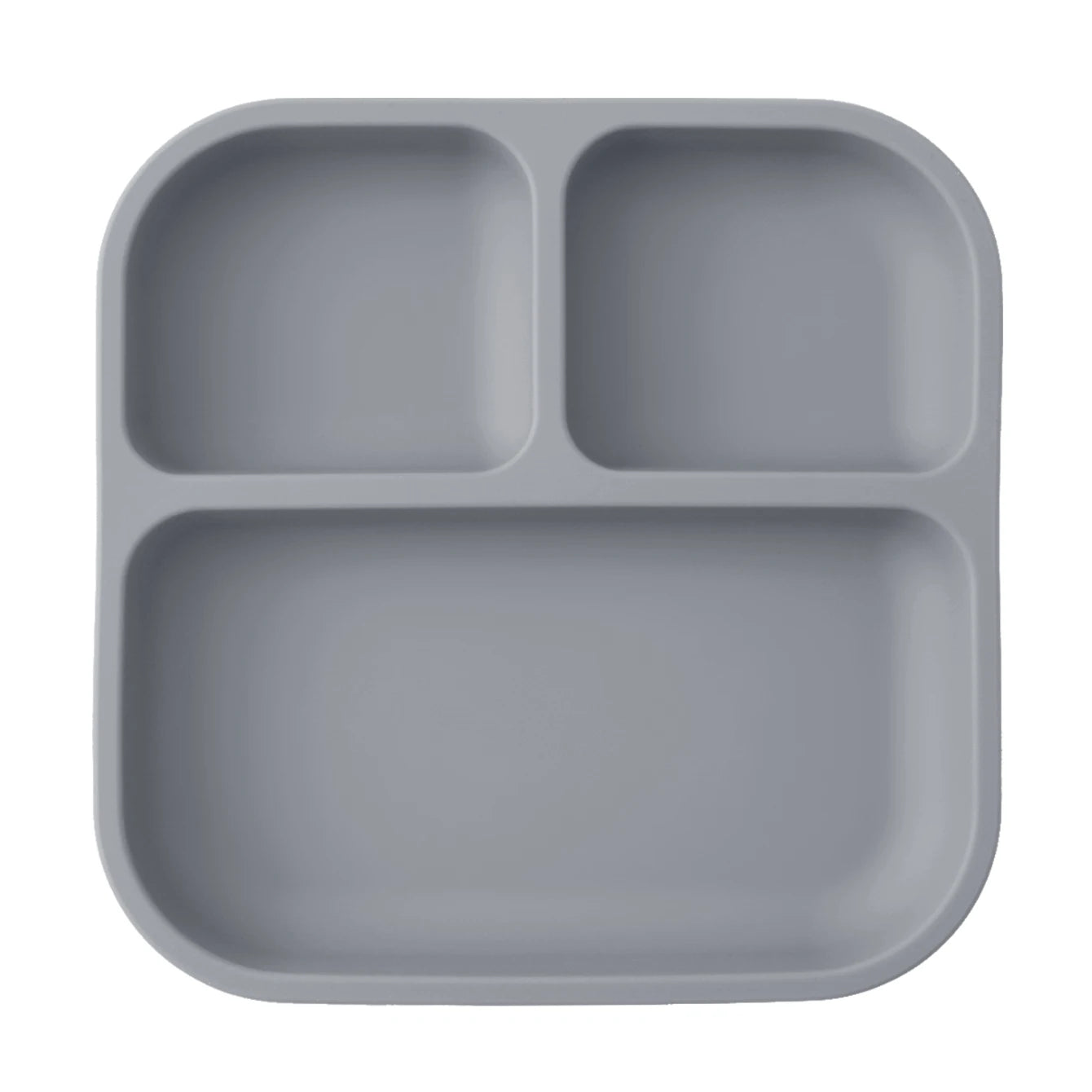 Silicone children's plate with suction cup - square, divided, BPA-free