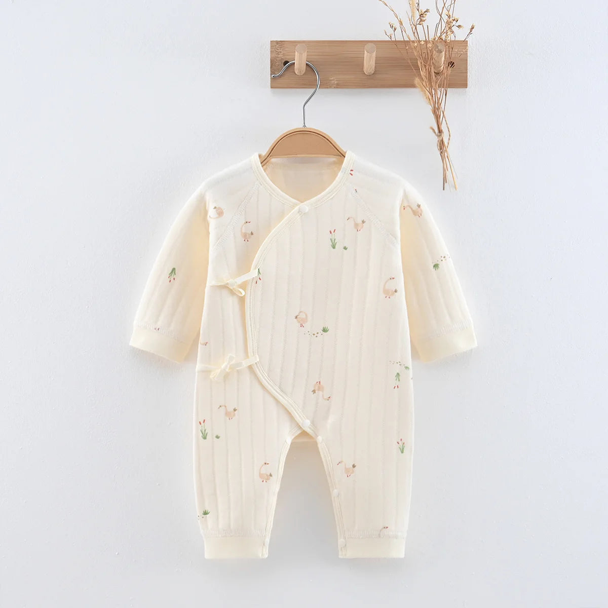 Baby romper with long sleeves – 3-layer cotton – spring/autumn – unisex romper/playsuit for newborns