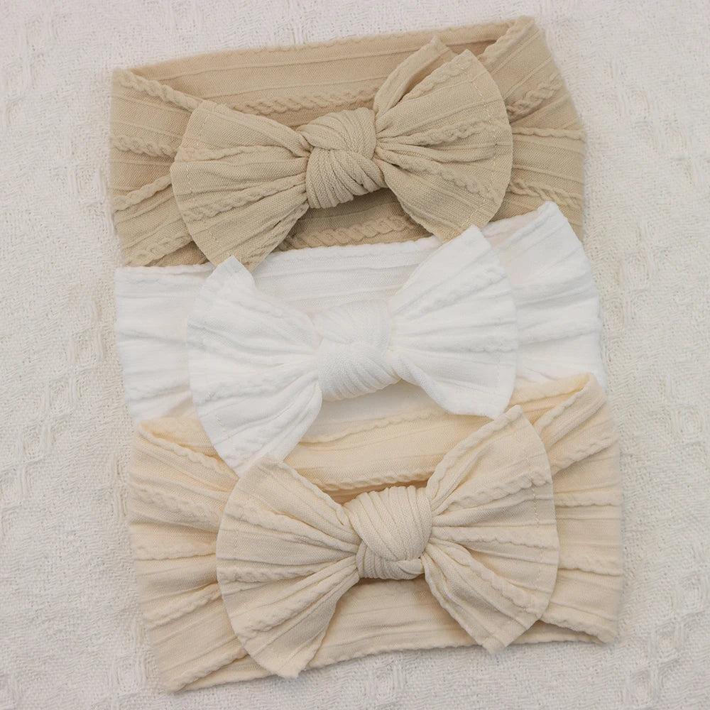 3-piece baby headband set – bows &amp; elastic band – newborn gift &amp; hair accessory