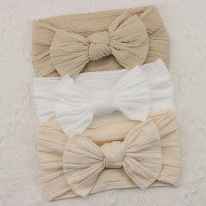 3-piece baby headband set – bows &amp; elastic band – newborn gift &amp; hair accessory