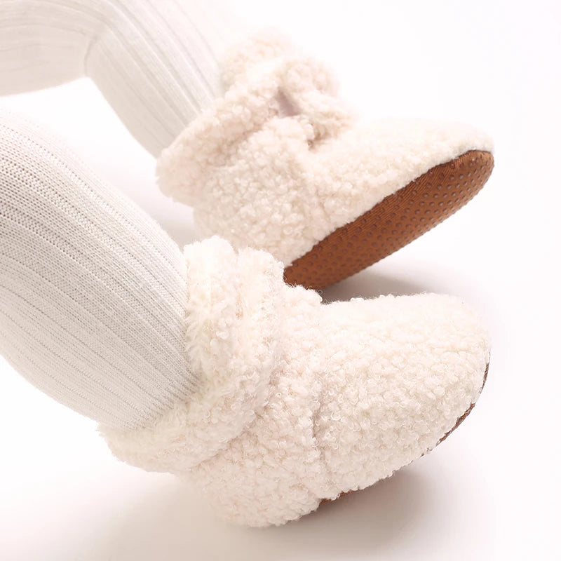 Baby fleece booties – non-slip winter shoes – first step shoes for boys &amp; girls