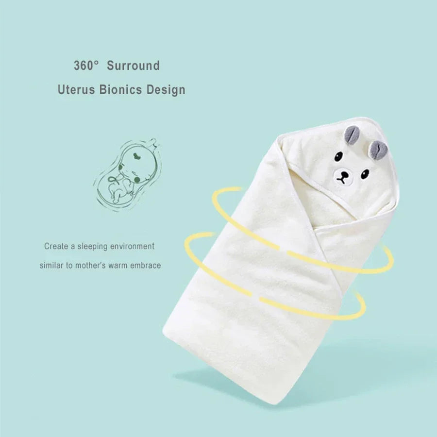 Baby bath cape with hood – 80x80 cm – soft and warm for after a bath