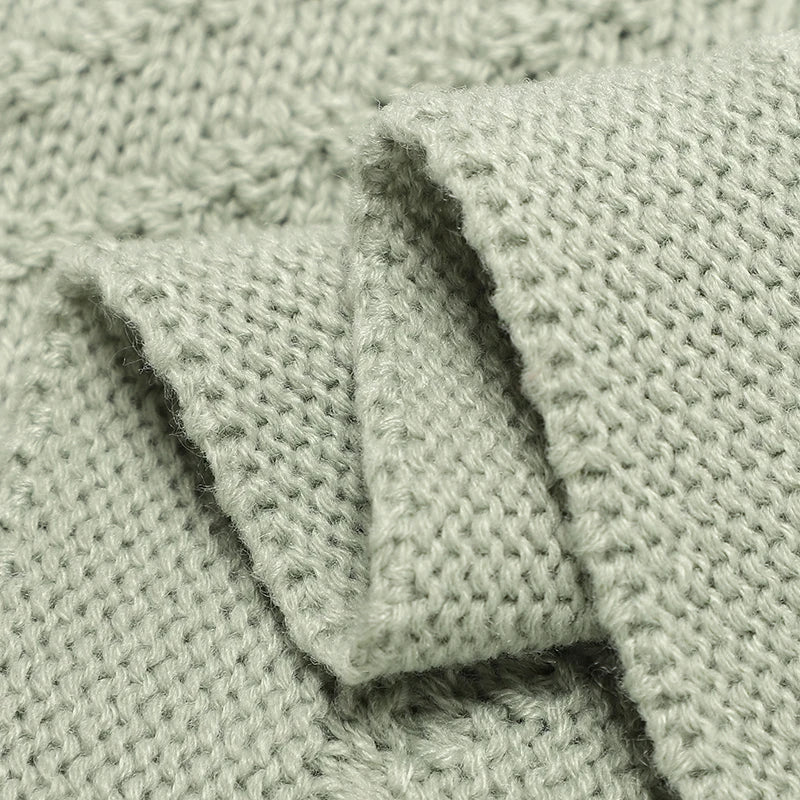 Knitted baby blanket cotton – 90x70 cm – for crib, stroller &amp; swaddle