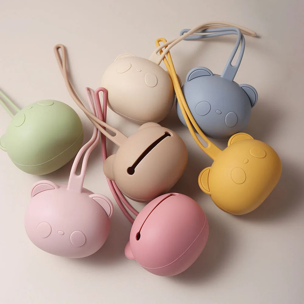 Panda Bear Pacifier Holder – Silicone Pacifier Case for Babies