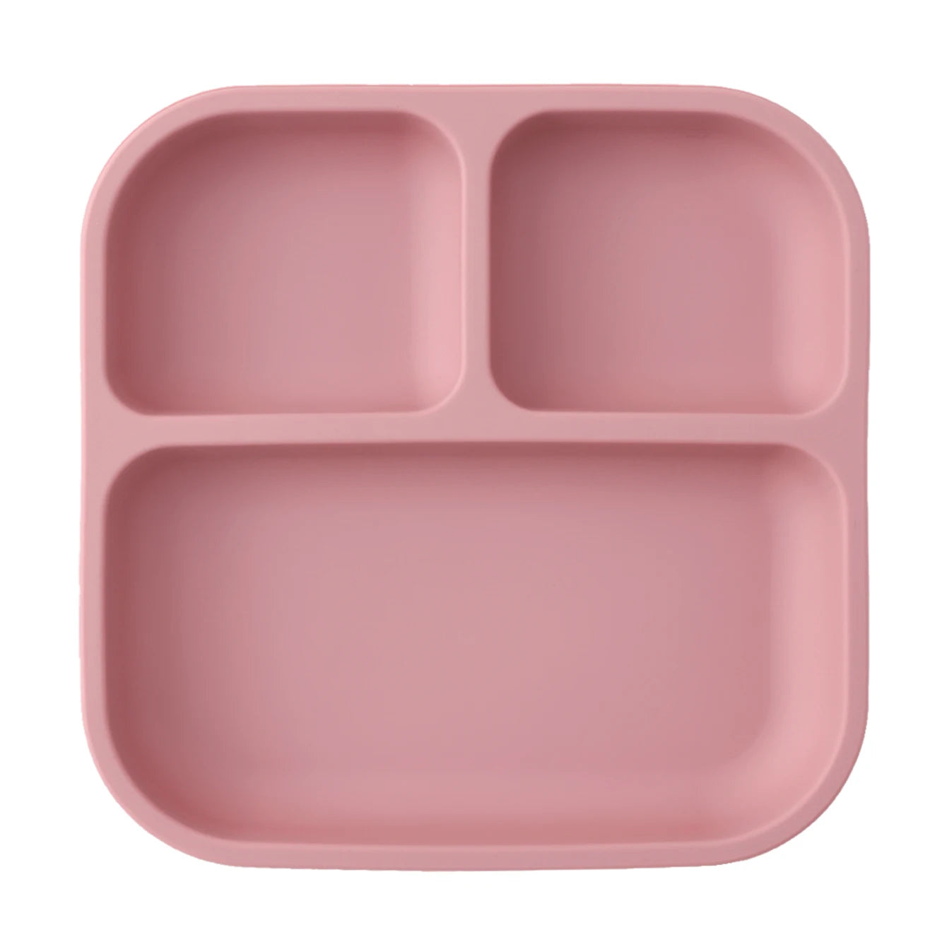 Silicone children's plate with suction cup - square, divided, BPA-free