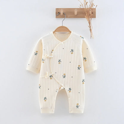 Baby romper with long sleeves – 3-layer cotton – spring/autumn – unisex romper/playsuit for newborns