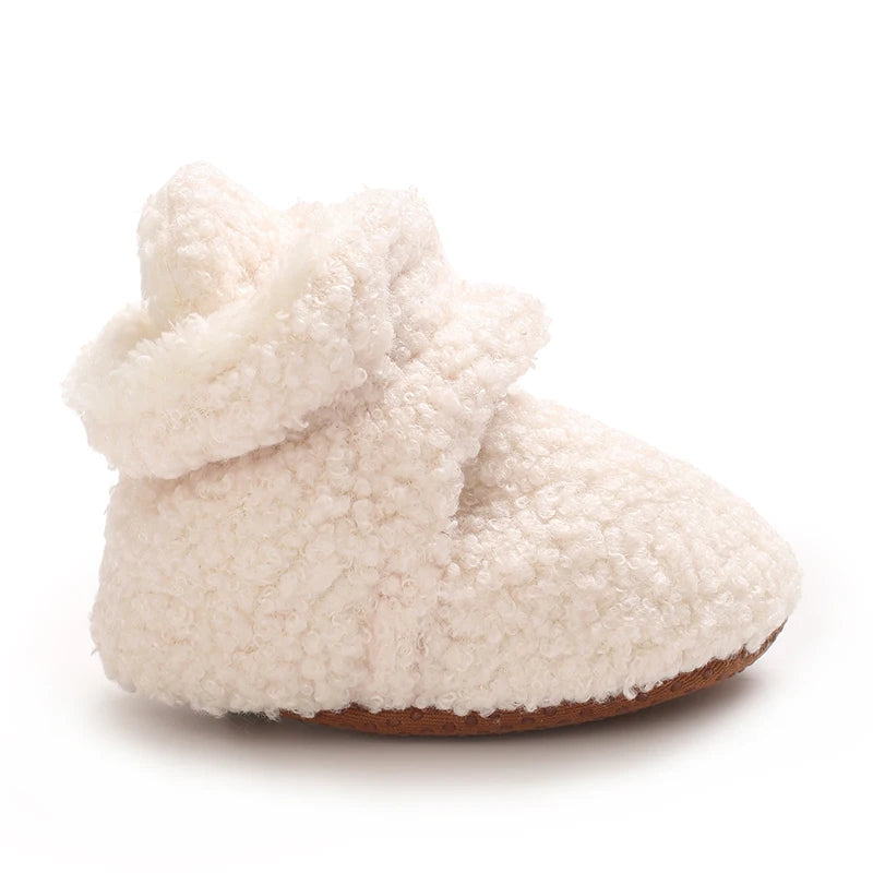 Baby fleece booties – non-slip winter shoes – first step shoes for boys &amp; girls