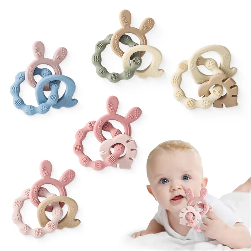 Baby Teether – BPA-Free Silicone Rattle Bracelet – Safe Toy for Newborns