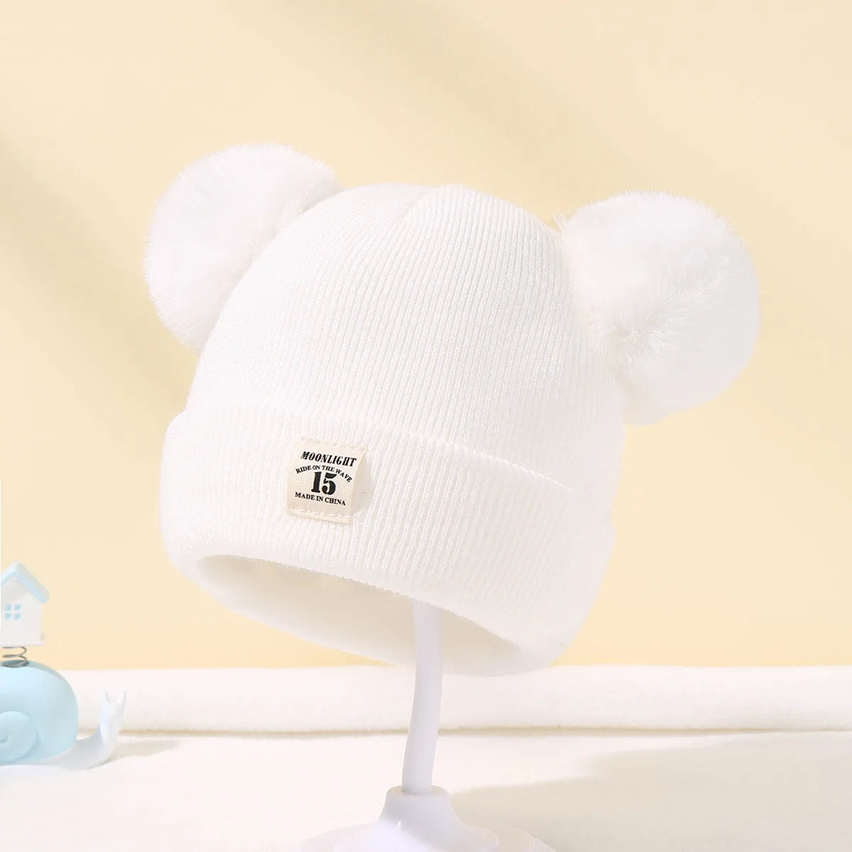 Baby winter hat – knitted beanie with pompom – unisex 