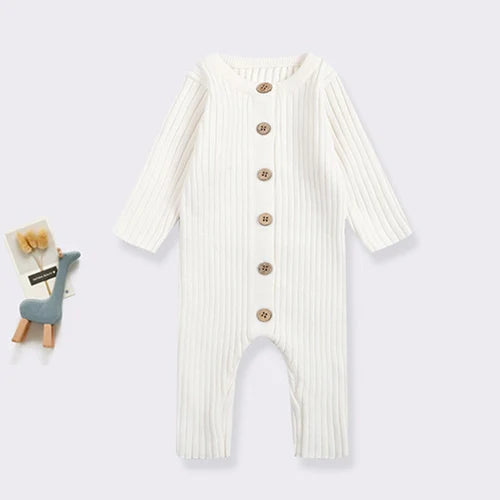 Long-sleeved romper – autumn-style baby romper – soft cotton – 0–24 months