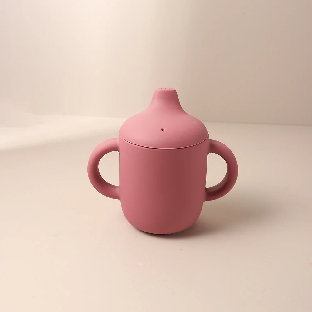 Baby Silicone Sippy Cup 180ml – BPA-Free Drinking Cup with Handles for Learning to Drink