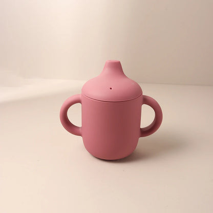 Baby Silicone Sippy Cup 180ml – BPA-Free Drinking Cup with Handles for Learning to Drink
