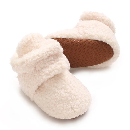 Baby fleece booties – non-slip winter shoes – first step shoes for boys &amp; girls