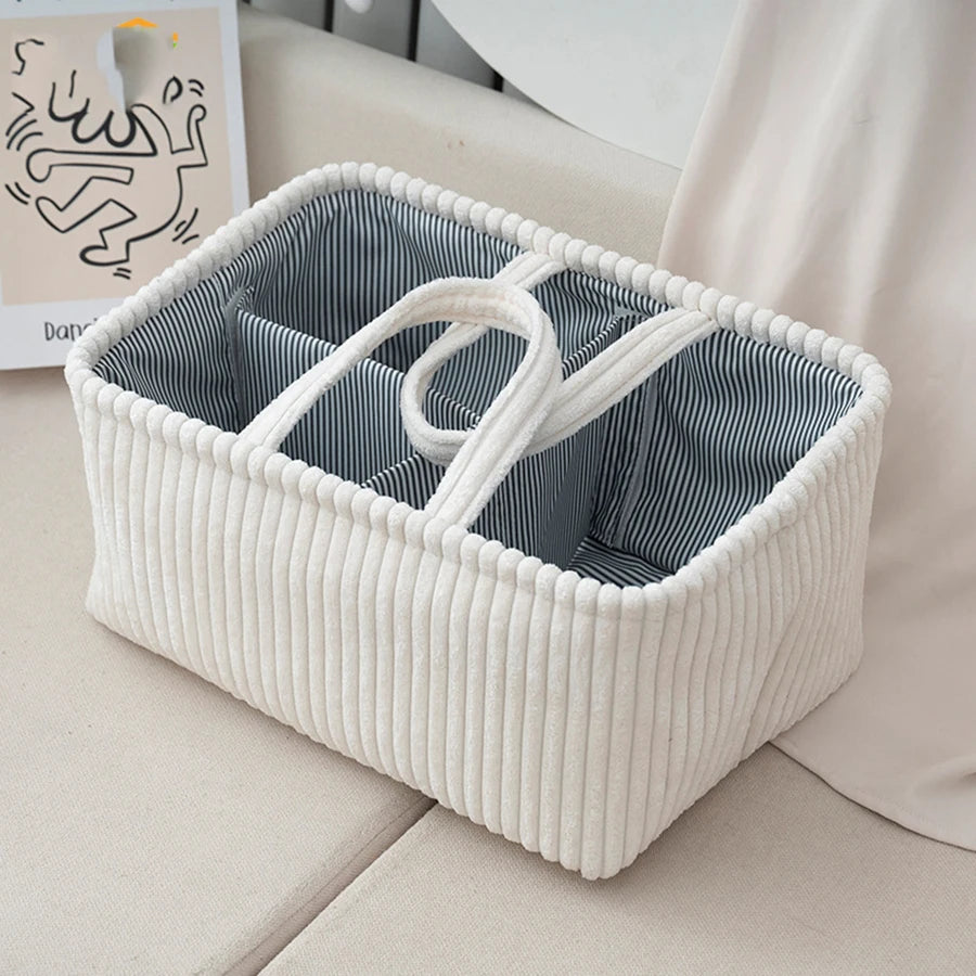 Suede storage basket 38x26 cm – stylish organizer for toys, laundry &amp; baby items