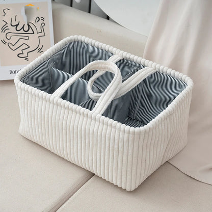 Suede storage basket 38x26 cm – stylish organizer for toys, laundry &amp; baby items