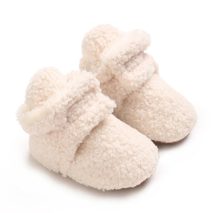 Baby fleece booties – non-slip winter shoes – first step shoes for boys &amp; girls