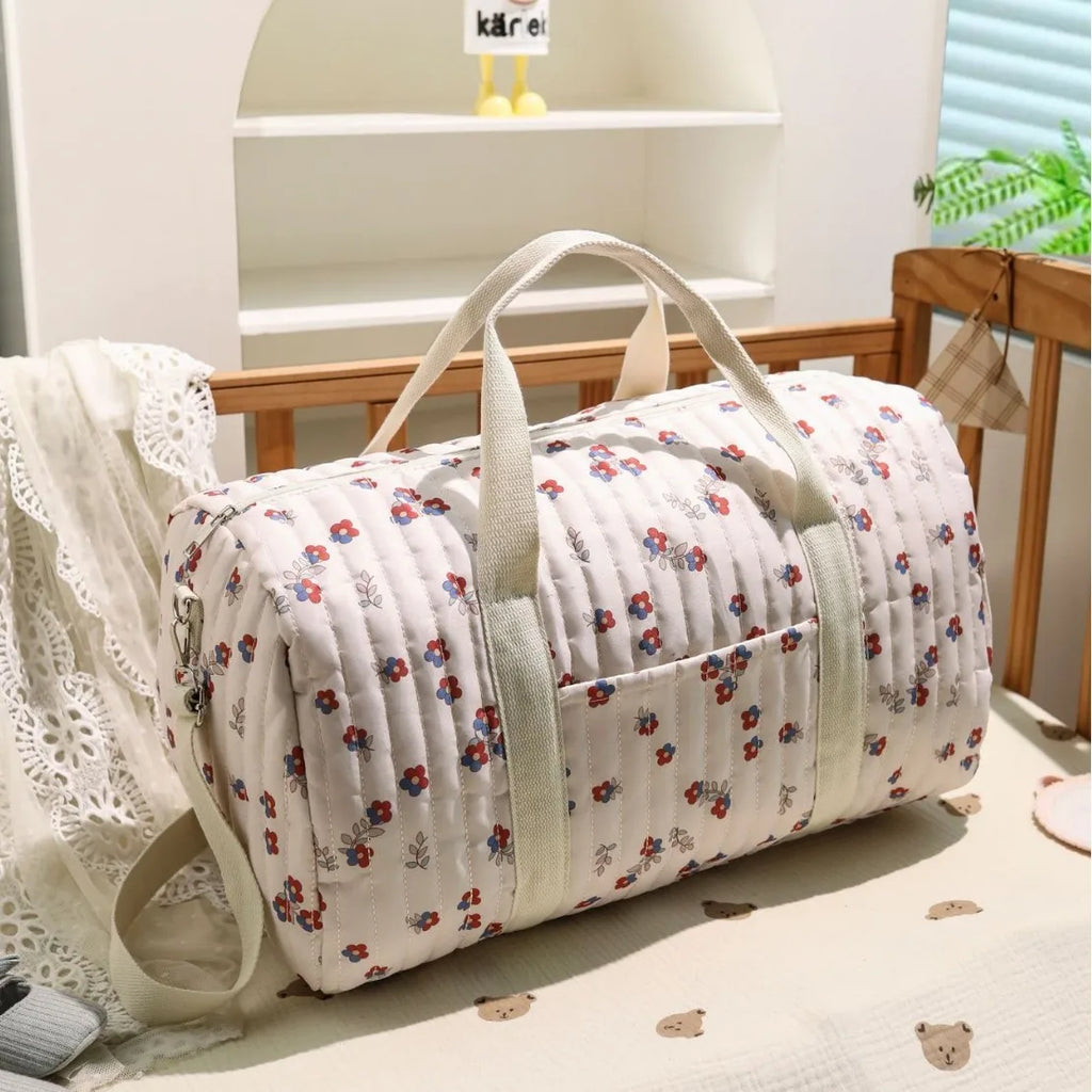 Waterproof mommy bag – 48x28x24 cm – large capacity – floral print &amp; multifunctional design