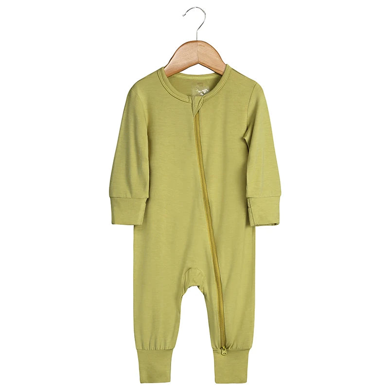 Babygrow - Bamboo with zipper - breathable &amp; unisex 0–24 months 