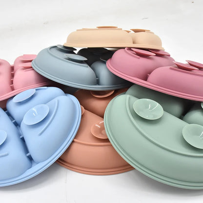 5-Piece Silicone Children's Dinnerware Set - Non-Slip Plate, Bowl, Spoon &amp; Fork - BPA-Free