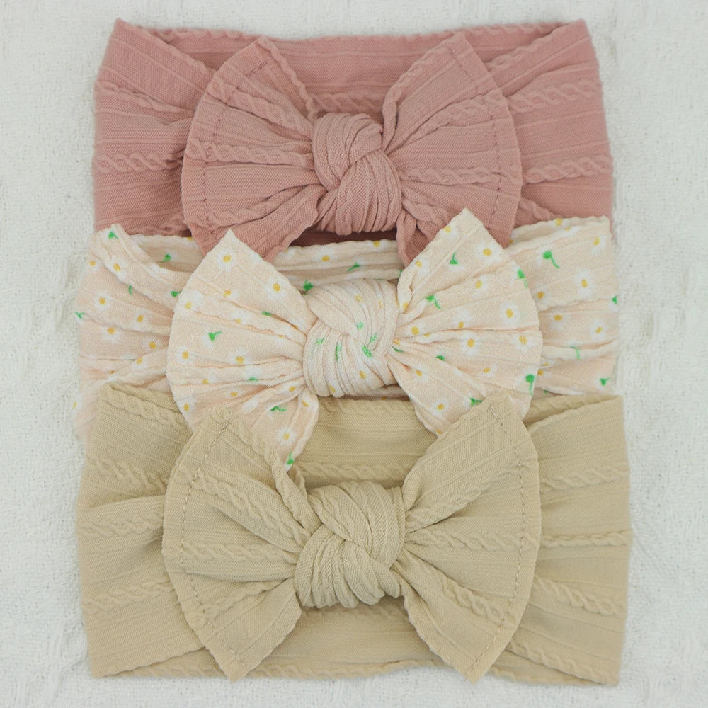 3-piece baby headband set – bows &amp; elastic band – newborn gift &amp; hair accessory