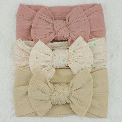3-piece baby headband set – bows &amp; elastic band – newborn gift &amp; hair accessory
