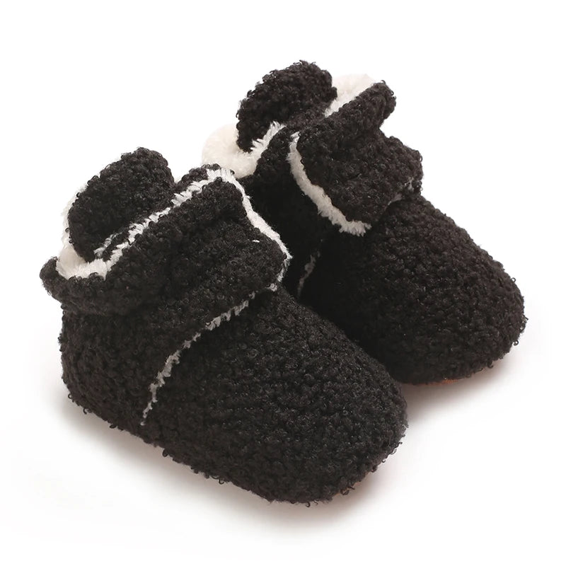 Baby fleece booties – non-slip winter shoes – first step shoes for boys &amp; girls