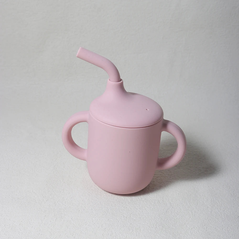 Baby Silicone Sippy Cup 180ml – BPA-Free Drinking Cup with Handles for Learning to Drink