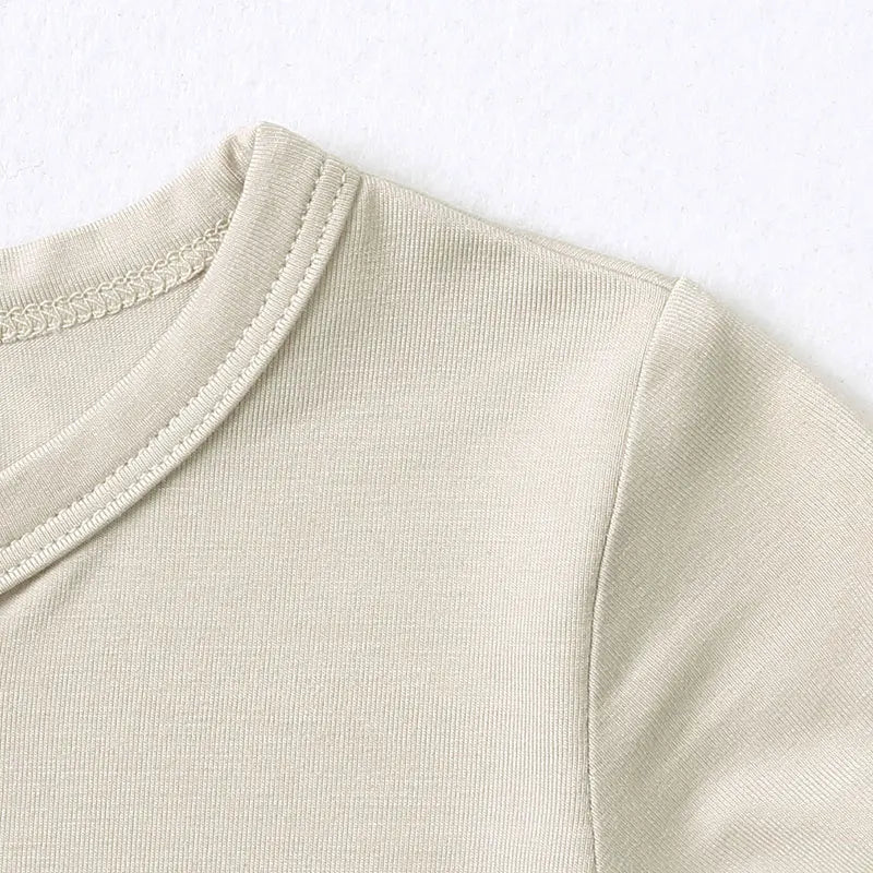 Baby summer romper – short sleeves – bamboo fiber with zipper – 3–24 months 