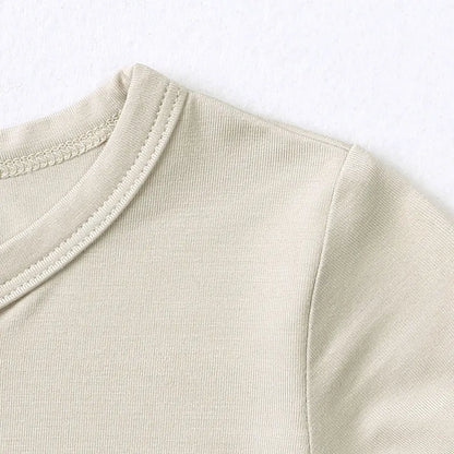 Baby summer romper – short sleeves – bamboo fiber with zipper – 3–24 months 