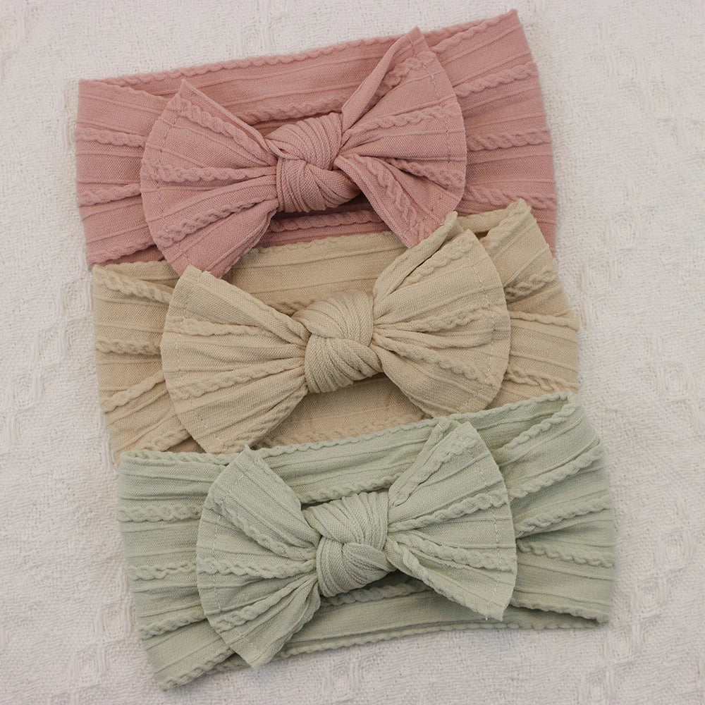 3-piece baby headband set – bows &amp; elastic band – newborn gift &amp; hair accessory
