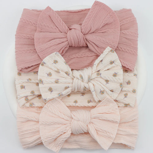 3-piece baby headband set – bows &amp; elastic band – newborn gift &amp; hair accessory