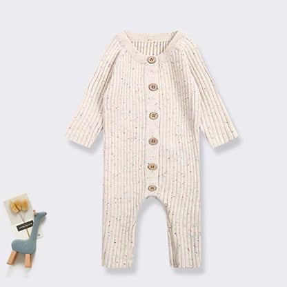 Long-sleeved romper – autumn-style baby romper – soft cotton – 0–24 months