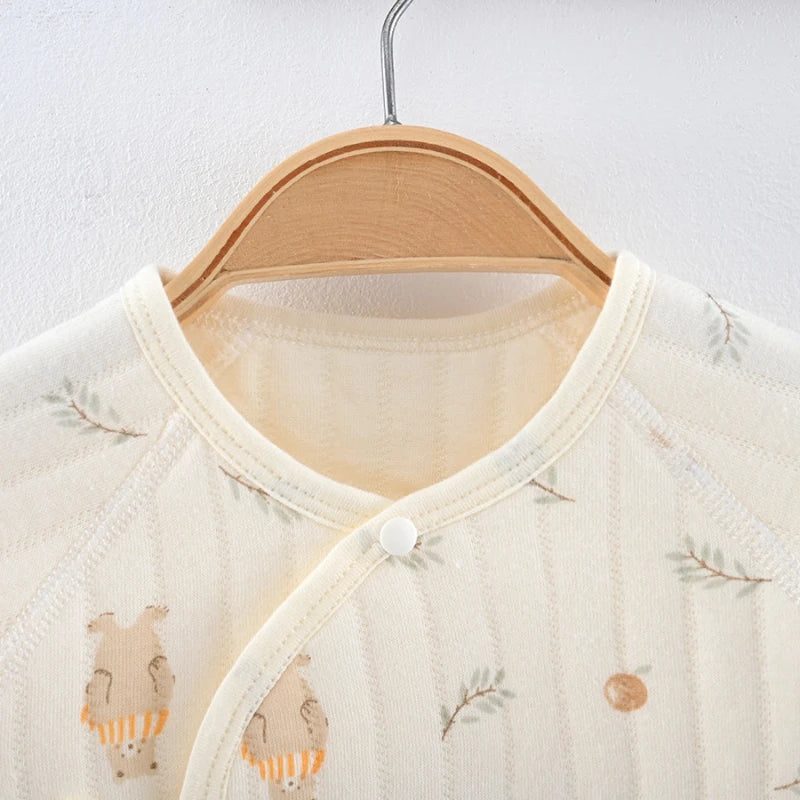 Baby romper with long sleeves – 3-layer cotton – spring/autumn – unisex romper/playsuit for newborns