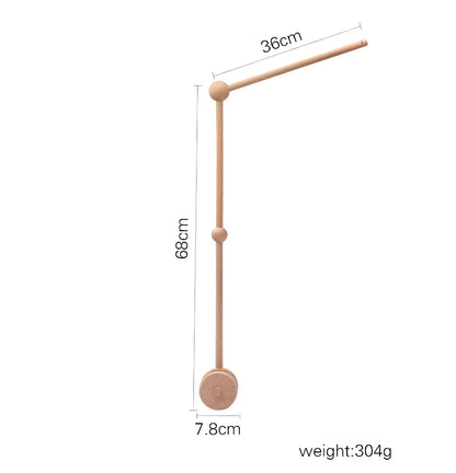 Wooden mobile – with bunnies and playful figures – for a crib or dresser