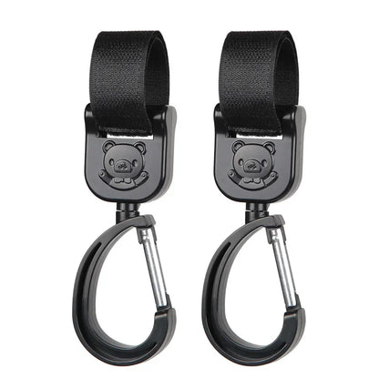 Swivel stroller hooks – universal bag carriers – sturdy hanging hooks for buggies and strollers